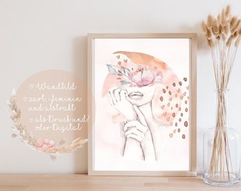 Mural Mujer abstracta Arte lineal Póster Imágenes de pared Sala de estar Minimalista abstracto Minimalismo Arte de pared Decoración de pared femenina Impresión artística A4 A3