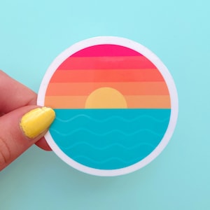 Sticker zonsondergang oceaan