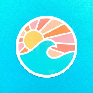 Ocean Wave Sunset Sticker image 1