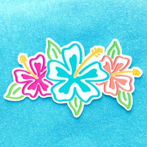 Triple Hibiscus Flowers Sticker image 2