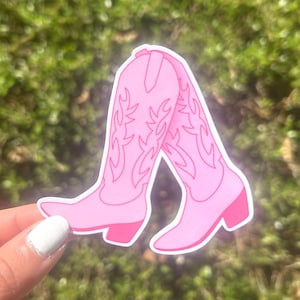 Pink Cowgirl Boots Sticker