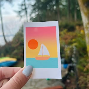 Sailboat Sunset Film Sticker