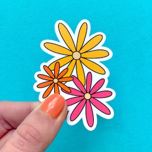 Triple Daisy Flowers Sticker image 1
