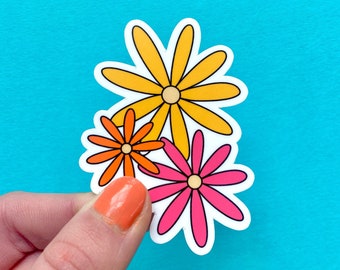 Triple Daisy Flowers Sticker