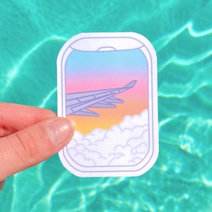 Airplane Window Sunset Sticker