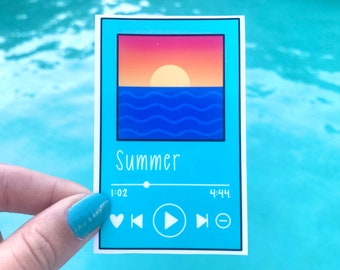 Summer Playlist Ocean Sunset Sticker