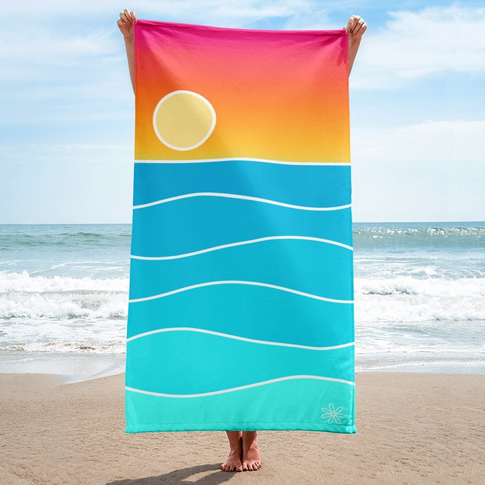 Fishing Beach Towel Sunset Beach Towel Fisherman Gift for Lake