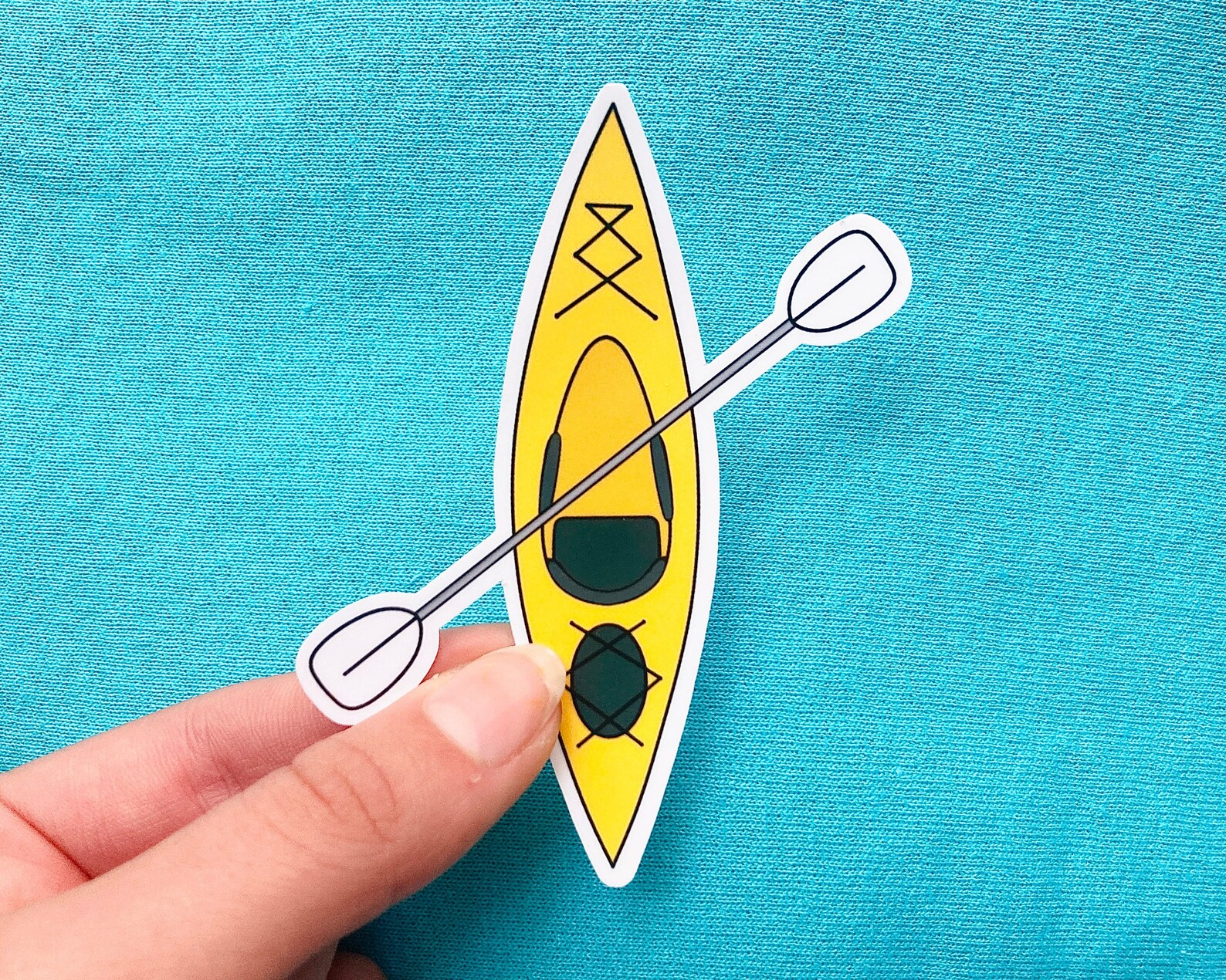 Yellow Kayak Sticker Etsy