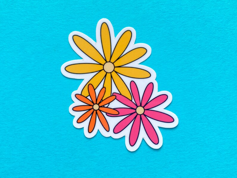 Triple Daisy Flowers Sticker image 2