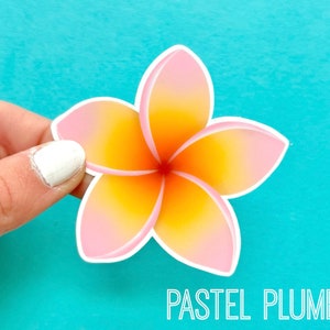 Plumeria Flower Stickers Pastel Plumeria