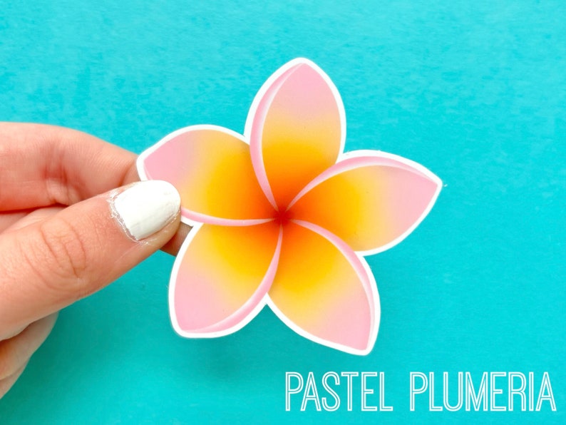 Plumeria Flower Stickers Pastel Plumeria