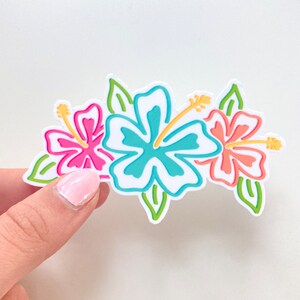 Triple Hibiscus Flowers Sticker image 3