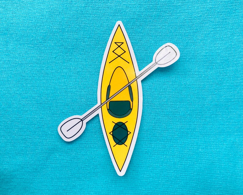 Yellow Kayak Sticker Etsy