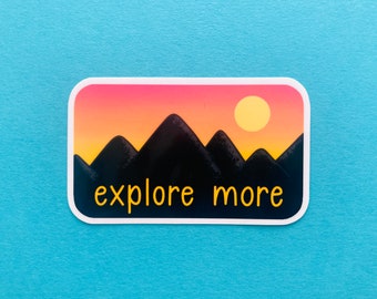 Mountains Sunset Explore More Sticker