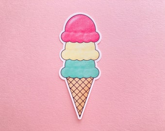 Ice Cream Triple Scoop Sticker