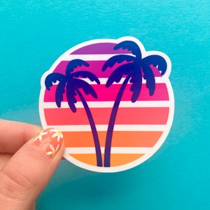 Palm Trees Sunset Sticker image 1