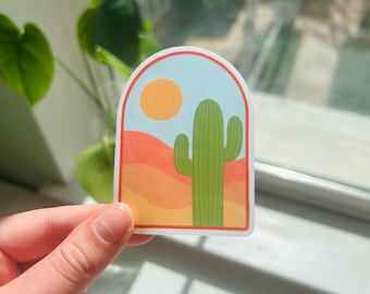 Desert Cactus Window Scenery Sticker