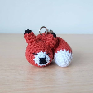 Mini Amigurumi Crochet Fox Keyring / Keychain / Bag charm