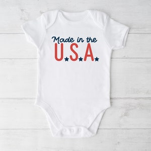 Made in USA Baby Bodysuit: 4th of July Firecracker, American Gift