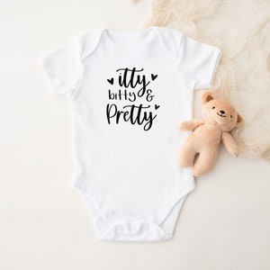 Itty Bitty and Pretty bodysuit, Girl bodysuit, Cute bodysuit, Cute Baby Shower Gift, Personalized bodysuit