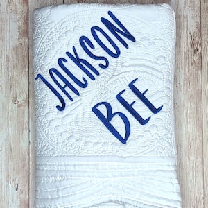 Baby blanket, Personalized baby quilt, monogrammed baby, new mom, baby shower gift, heirloom blanket, custom baby quilt, customized baby