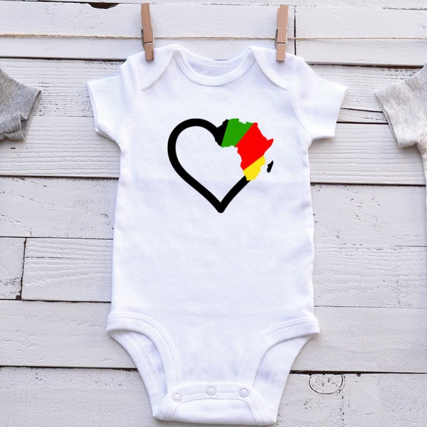 I Heart Africa bodysuit, Juneteenth bodysuit, Cute bodysuit, Cute Baby Shower Gift, Personalized bodysuit, africa baby, cute baby