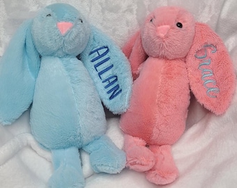baby bunny, personalized bunny rabbit, personalized stuff animal, baby shower gift, embroidered bunny, gift for kids, personalized baby