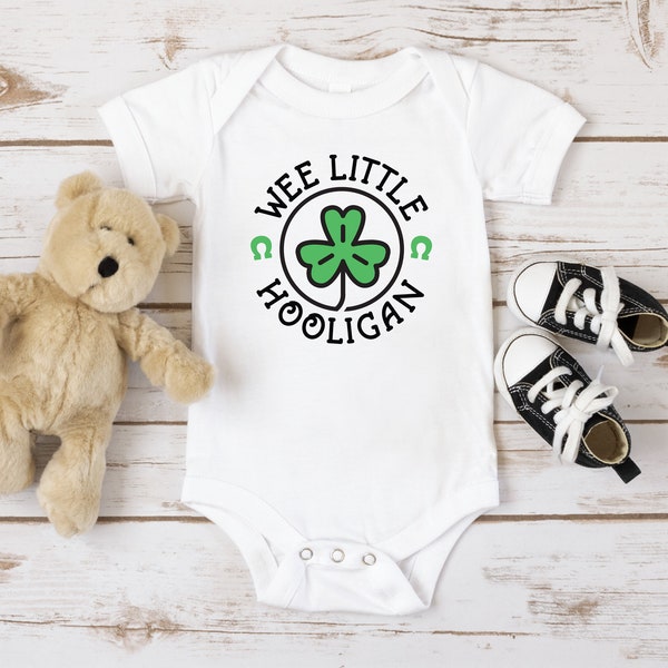 Wee Little Hooligan baby bodysuit, Lucky Charm baby, St Patrick's Day baby, St. Paddy's Day baby, Shamrock baby, funny baby, Clover baby