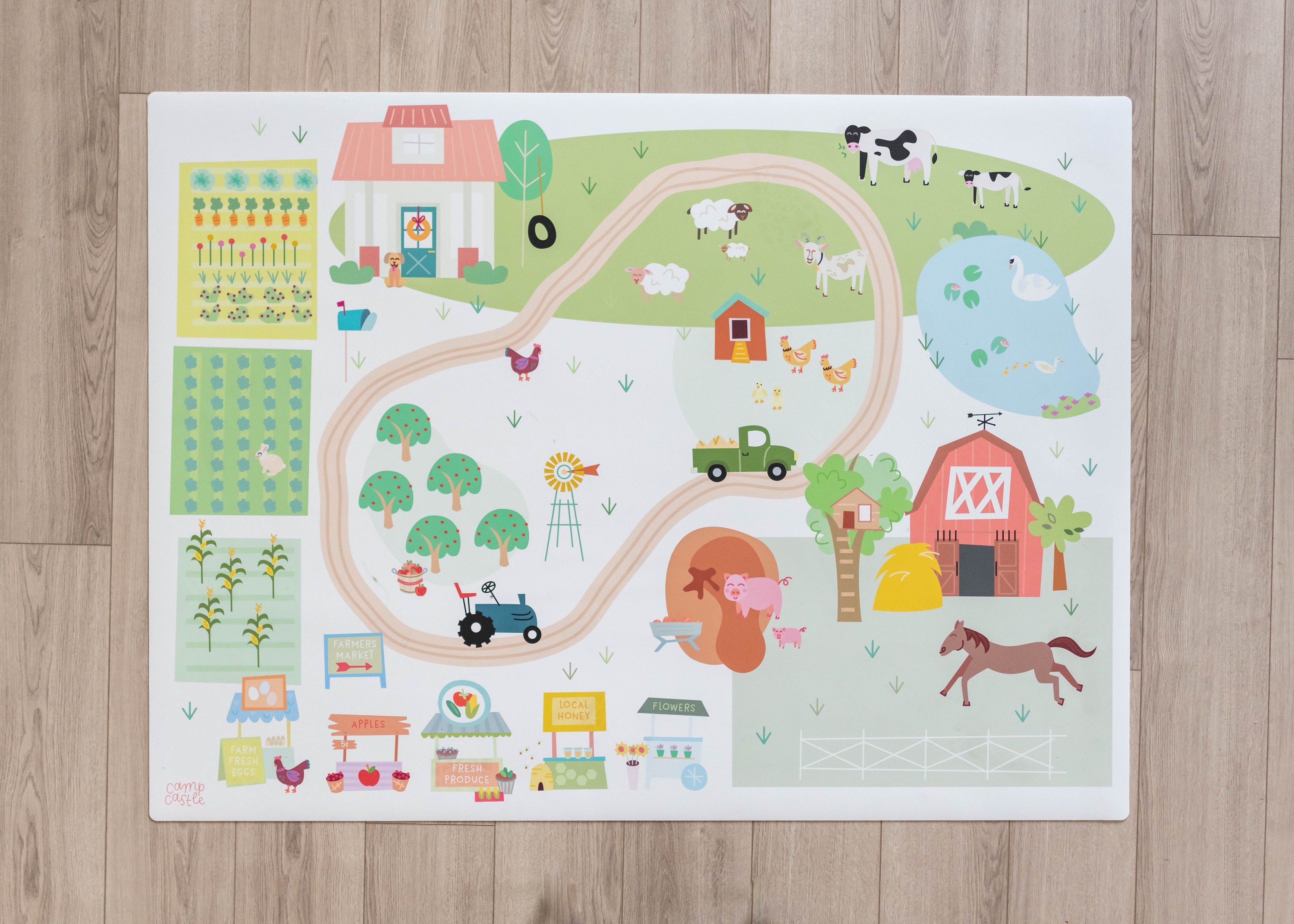 Farm play mat for kids // floor mat Etsy
