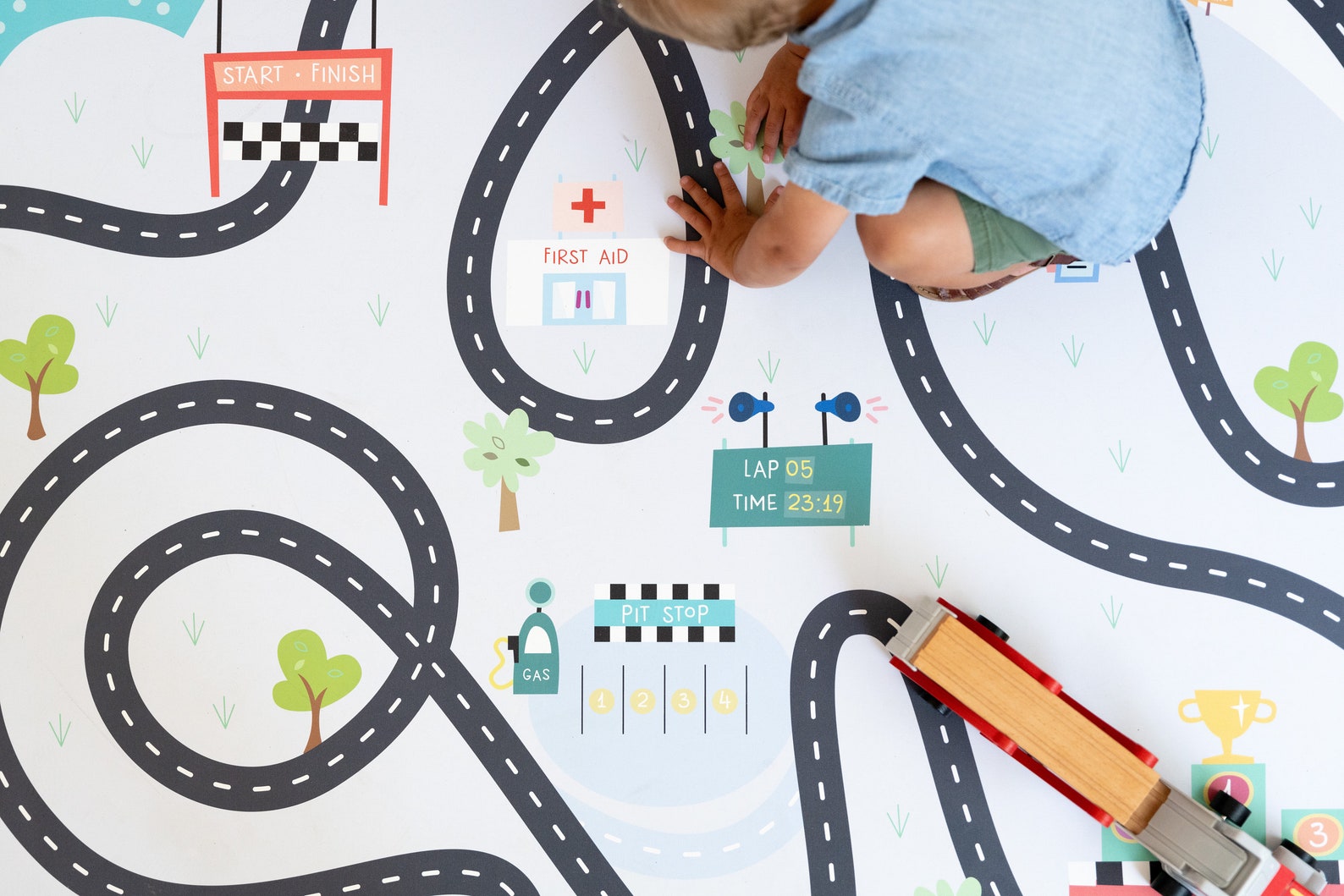 Race Track Play Mat for Kids // Original Floor Mat Etsy