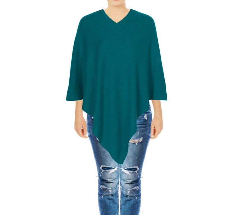 AlchemyStory Teal Cashmere Poncho