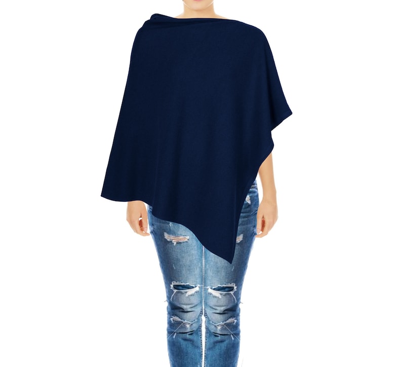 AlchemyStory Navy Cashmere Poncho