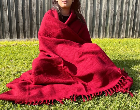 Tibetan Monk Meditation Shawl, Buddhist Lama Prayer Wraps, Large Oversized  Yogic Woolen Blankets, Ethically Sourced Soft Himalayan Wool Wrap -   Canada