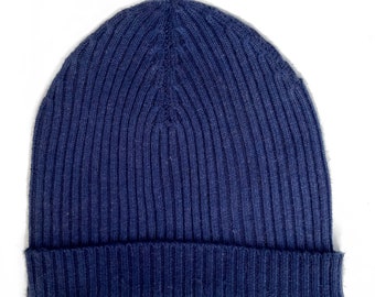 Navy Cashmere Beanie - Etsy Australia
