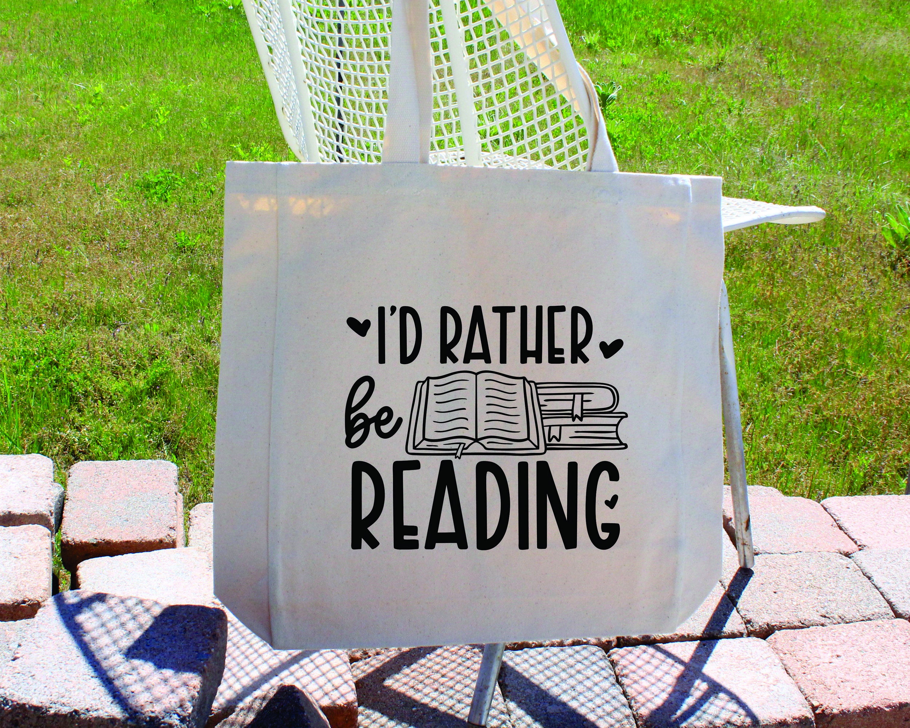 Book Lover Tote Bag - Reusable Cotton Shopping Bag For Teachers, Librarians, Readers (14x16 Inch)