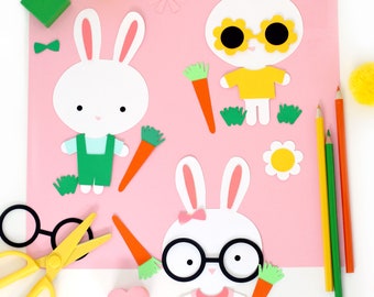 Hase Papierpuppe (PDF + SVG Datei Download)