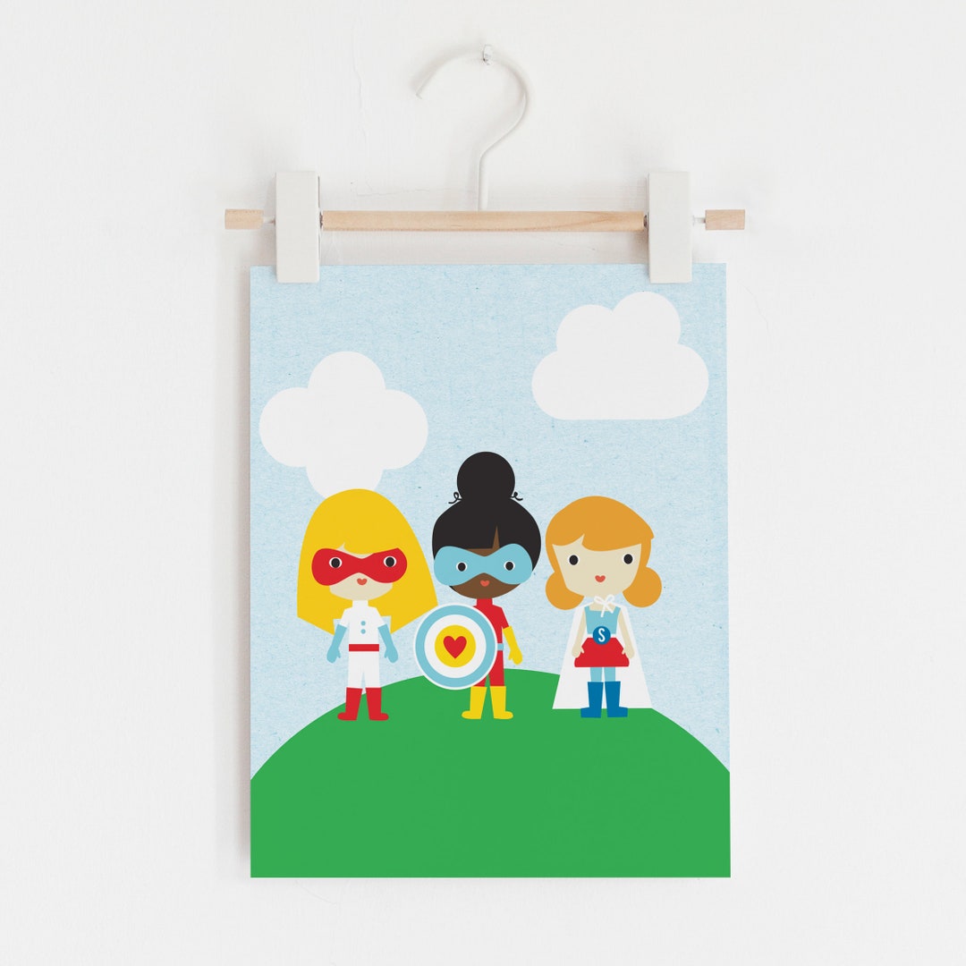 Super Girls Kids Room Decor Art Print by Ann Kelle - Etsy