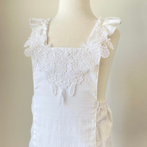 White cotton guipure Baby romper
