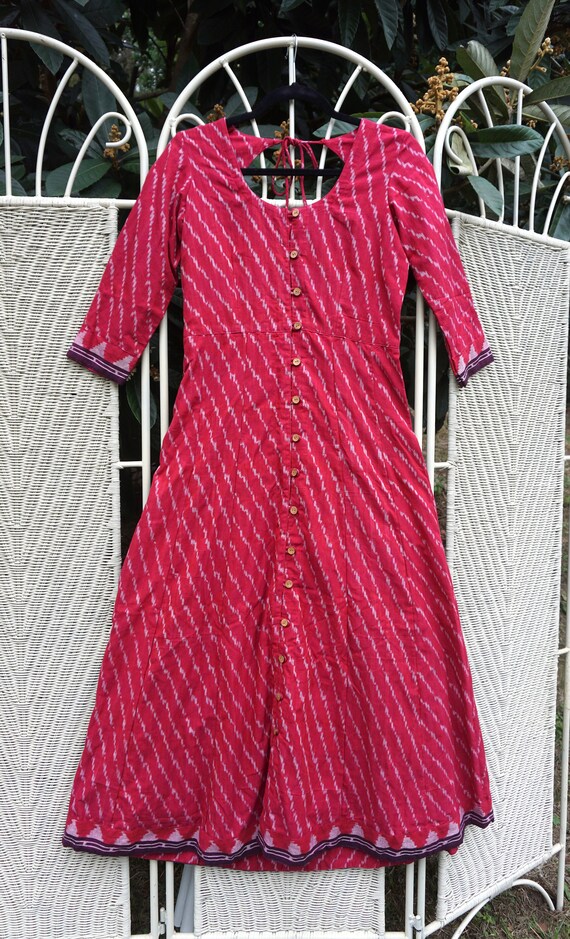 cotton long anarkali dress