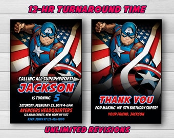 captain america invitation etsy captain america invitation