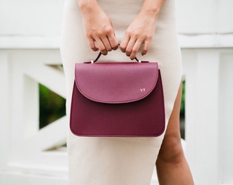 Sac en cuir saffiano, sacs à main et sacs, sacs à main à bandoulière, cadeau de la Saint-Valentin pour elle, sac à main en cuir personnalisé pour femme, sac à poignée supérieure