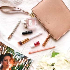 Kleiner Lederbeutel Personalisiert, Valentinstag Geschenk, Monogrammiert, Kulturbeutel, Benutzerdefinierte Lederbeutel, Schminktasche, Kosmetiktasche, Geldbörse