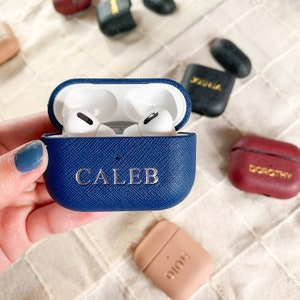 AirPods Pro 2 Case, Leather AirPod Pro Case, Unique Electronics Cases, Personalized AirPod 3 Case, Valentine Gift, Monogram AirPod Case image 1