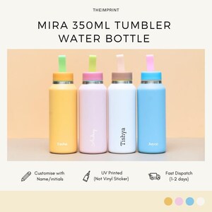 Mira 350ml Bottle - Mini Water bottle insulated of stainless steel - Custom water bottle for on-the-go - Thermal water bottle personalized