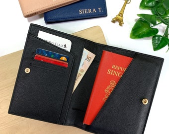 Personalized Passport Holder: Monogrammed Microfiber Leather Passport Wallet