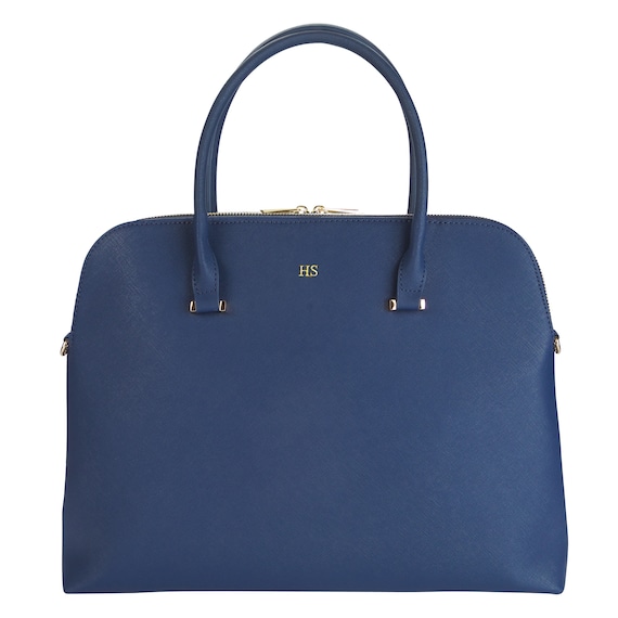 Monogrammed 13 14 in Laptop Bag Blue Valentine Gift Leather