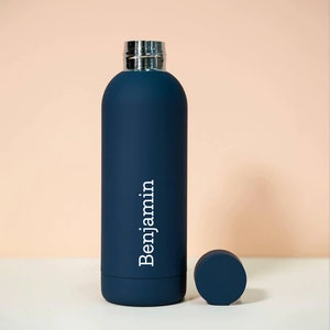 Personalised 500ml UV High Quality Printed Tumbler Custom Stainless Steel Water Bottle Navy