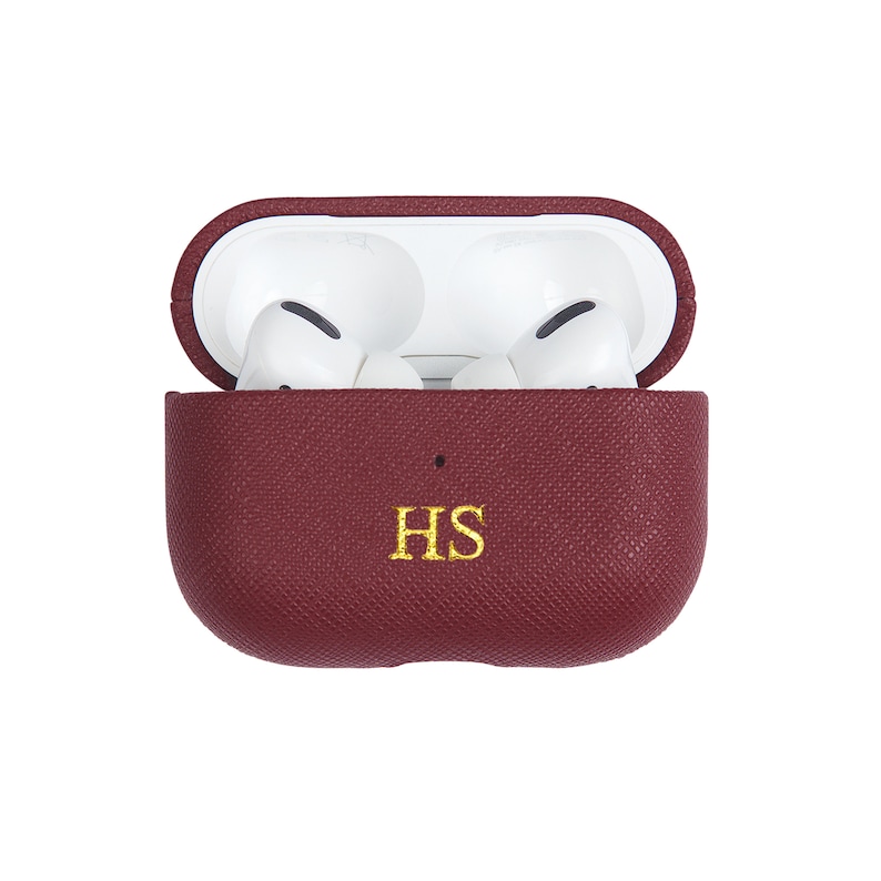 AirPods Pro 2 Case, Leather AirPod Pro Case, Unique Electronics Cases, Personalized AirPod 3 Case, Valentine Gift, Monogram AirPod Case image 3