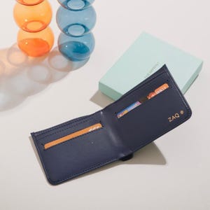 Saffiano Leder Herren Geldbörse | Schlankes minimalistisches Design | Personalisierte Brieftasche Kartenhalter | Stilvolle funktionelle Geldbörse