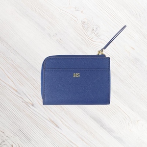 Cartera delgada con cremallera, cartera minimalista de cuero con cremallera, tarjetero compacto, monedero elegante y seguro, cartera unisex